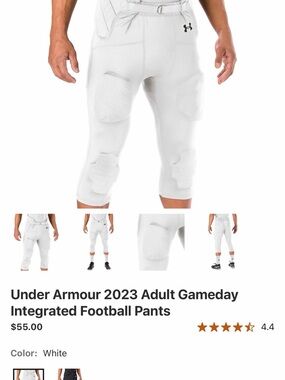 Under Armour White Padded Football Girdle